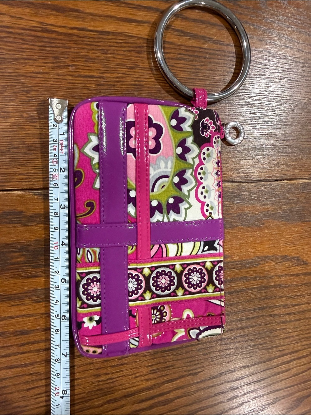 Vera Bradley Pink Purple Floral Card Holder Keyring